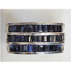 #19-STERLING SILVER SAPPHIRE (2.01CT) RING