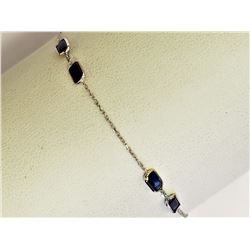 #23-14KT WHITE GOLD SAPPHIRE (2.10CT) BRACELET