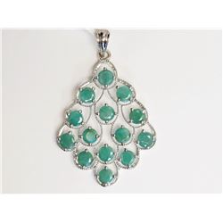 #25-STERLING SILVER EMERALD (16.80CT) PENDANT