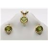 Image 2 : #27-10KT YELLOW GOLD PERIDOT (1.00CT) EARRING