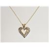 Image 2 : #38-10KT YELLOW GOLD DIAMOND HEART SHAPE NECKLACE