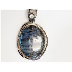 #43-STERLING SILVER LABRADORITE AND MOONSTONE