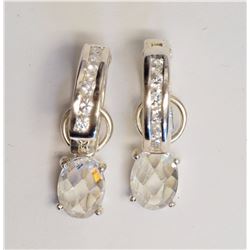 #50-STERLING SILVER CUBIC ZIRCONIA (5.05G) EARRING