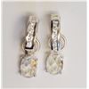Image 1 : #50-STERLING SILVER CUBIC ZIRCONIA (5.05G) EARRING