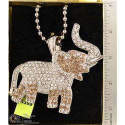 BLING ELEPHANT PENDANT ON CHAIN