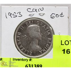 1953 CANADIAN 50 CENT COIN