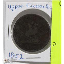 1852 UPPER CANADA ONE PENNY COIN