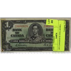 1937 CANADIAN $1 DOLLAR BILL