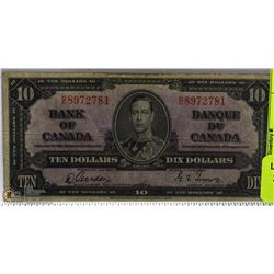 1937 CANADIAN $10 DOLLAR BILL