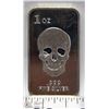 Image 1 : .999 SILVER BAR 1-OZ WITH SKULL DESIGN