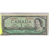 Image 1 : 1954 CANADIAN $1.00 BANK NOTE