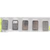 Image 1 : LOT OF 5 SEQUENTIAL 1OZ .999 FINE SILVER BARS
