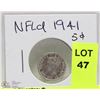 Image 1 : 1941 NEWFOUNDLAND 5 CENT COIN