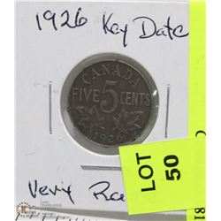 1926 CANADIAN 5 CENT COIN