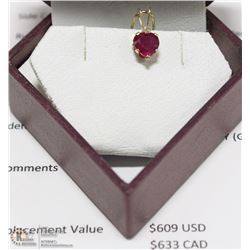 10KT YELLOW GOLD TOPAZ RUBY PENDANT W/ COA
