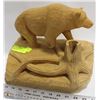 Image 1 : GRIZZLY BEAR   HAND CARVED  WOOD 9"X 11"