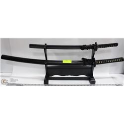 SET OF 2 SAMURAI SWORDS WITH STANDS 27"  40"
