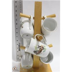 6 GLEN LOATES WILDLIFE COLLECTOR MUGS ON TREE