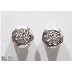 #4-STERLING SILVER 9 DIAMOND EACH (TOTAL 0.15CT)