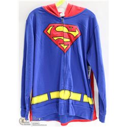 NEW MENS SUPERMAN ZIPPERED HOODIE WITH CAPE