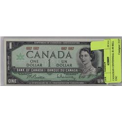 CANADIAN CENTENNIAL $1.00 BILL UNC