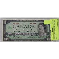 CANADIAN CENTENNIAL $1.00 BILL UNC