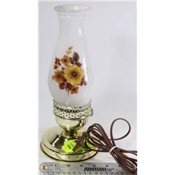HAND PAINTED STYLE FLOWER MILK GLASS LAMP
