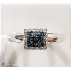 #13-STERLING SILVER BLUE-GREEN DIAMOND