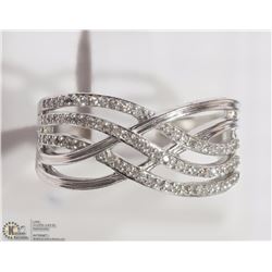 #14-STERLING SILVER DIAMOND (0.40CT) RING
