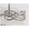 Image 1 : #14-STERLING SILVER DIAMOND (0.40CT) RING