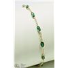 Image 1 : #17-14K YELLOW GOLD EMERALD BRACELET