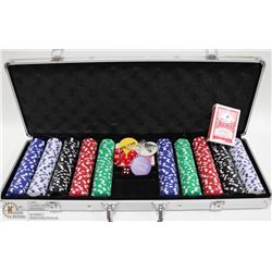 LARGE 500 CHIPS HEAVY POKER SET