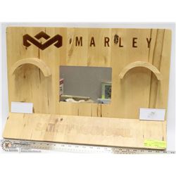 BOB MARLEY WOODEN WALL DISPLAY WITH MIRROR