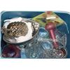Image 1 : ESTATE BOX WITH ASSORTED GLASS VASES AND MORE