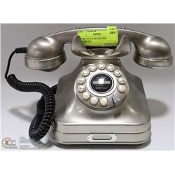 RETRO STYLE SILVER DESK TELEPHONE