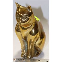 BRASS CAT 8" TALL   SHELF SITTER OR DOOR STOP