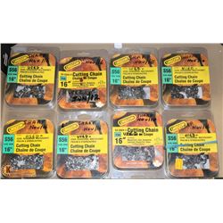 LOT OF ASSORTED CHAINS FOR CHAINSAWS