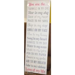 CANVAS 12" BY 36 " WALL HANGING