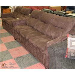 NEW DARK BROWN MICROFIBER SOFA  AND LOVESEAT