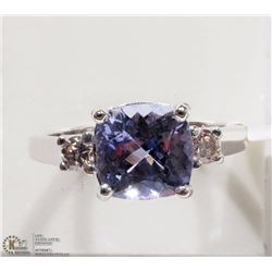 #29-14K WHITE GOLD TANZANITE (2.44CT) AND