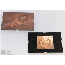 GAELIC SMALL ANIMALS ON COPPER  SET OF 2 4"X6"