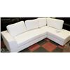 Image 1 : NEW WHITE LEATHERETTE 103" X69" 'L' SHAPE