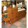 Image 1 : MAPLE DRESSER WITH MIRROR SOLD WITH 5 DRAWER CHEST