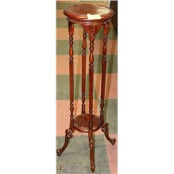 ORNATE PLANT STAND  11"X 40" SOLID WOOD