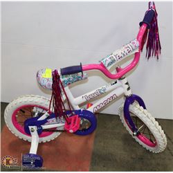 12" GIRLS JEWEL BICYCLE WITH TRAINING WHEELS