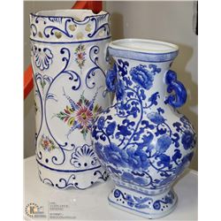 TWO ASSORTED LARGE VINTAGE VASES