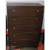 Image 1 : 32"X16"X45"H 5 DRAWER CHEST OF DRAWERS