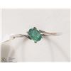 Image 1 : #35-14K WHITE GOLD EMERALD RING
