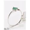 Image 2 : #35-14K WHITE GOLD EMERALD RING