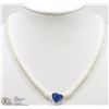 Image 2 : #39-14K WHITE GOLD SAPPHIRE AND
